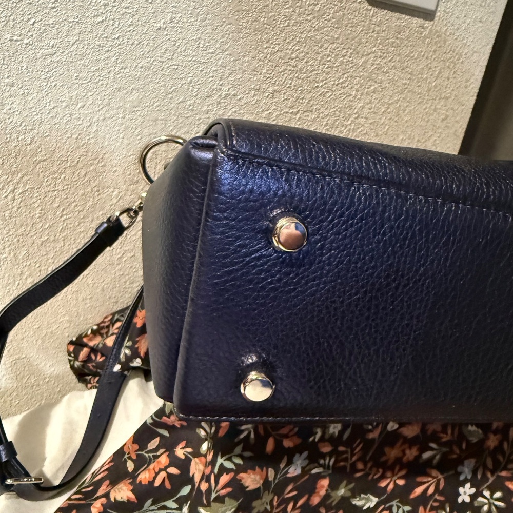 Coach Blue Shimmer Glimmer Metallic Satchel Rare Htf BNNU NWOT - Picture 6 of 14
